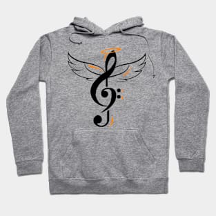 Music in the Sky - treble clef with wings Hoodie